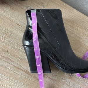 Vince Camuto New York Black Patent Leather Ankle Booties